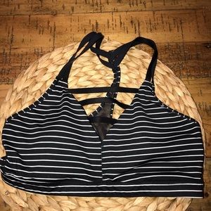 Victoria Sport Black and White Sheer Sports Bra